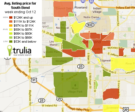 South Bend Indiana Heat Map